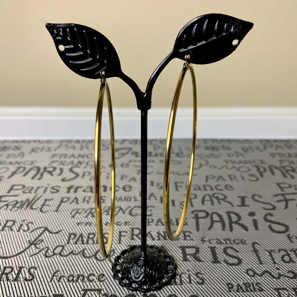 extra large hoop earrings in gold tone